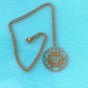 Hand crafted Flower of life hanging chain necklace